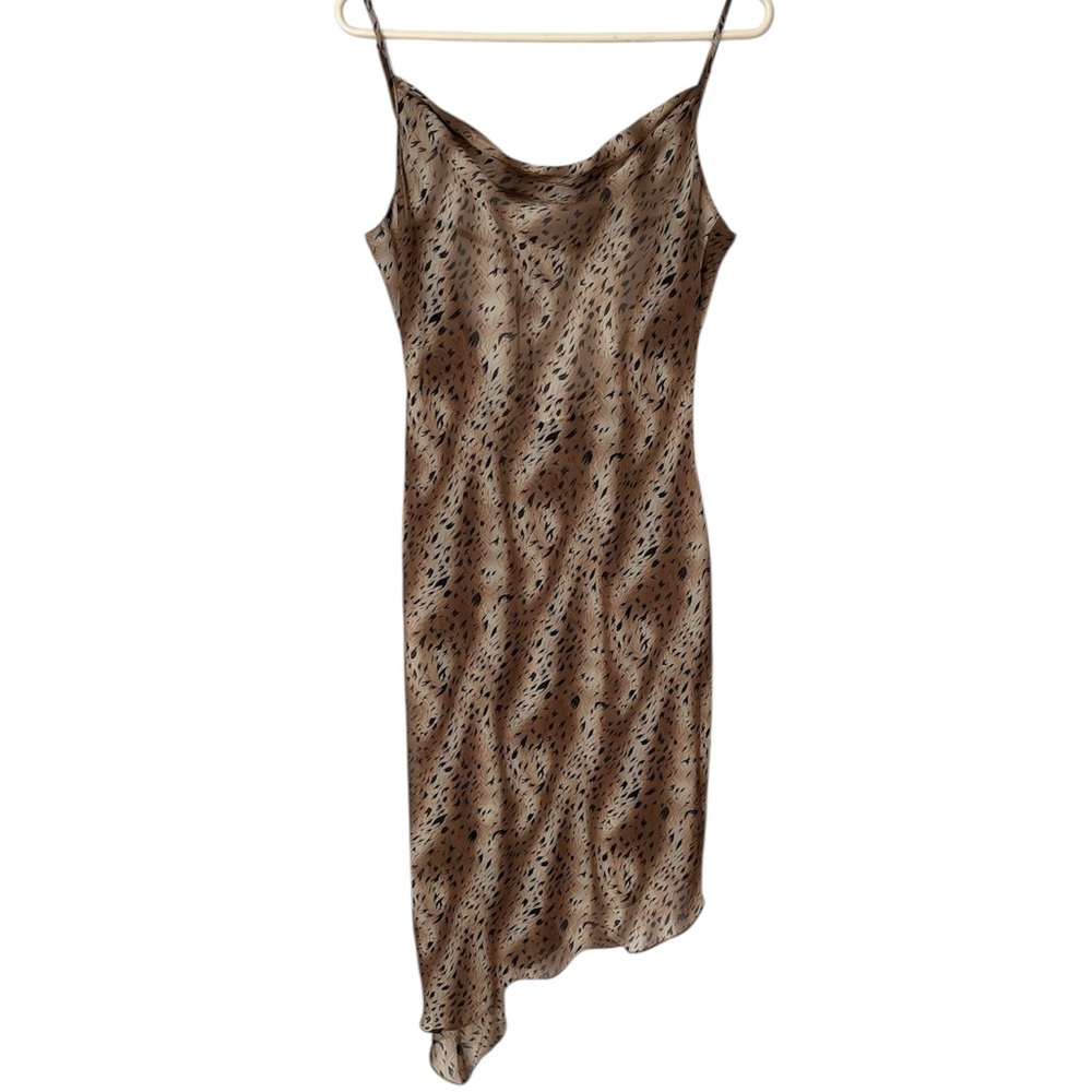 Etonne by Sarah Richards Maxi Dress Size M Sheer Animal Print Spaghetti Straps
